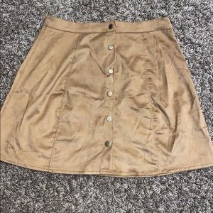 brown button down skirt